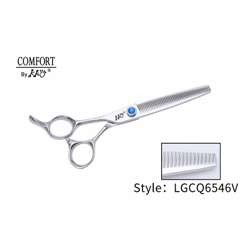 KKO Comfort Line Scissors Thinner with 46 V Teeth 6.5" - Lefty