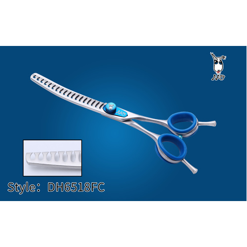 KKO Japanese Scissors Curved Chunker with 18 Flat Teeth 6.5"