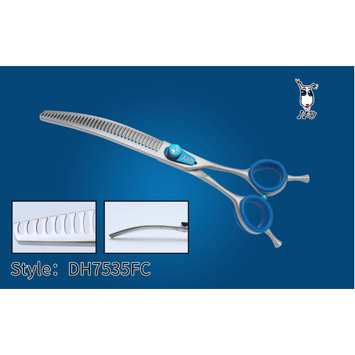 KKO Japanese Scissors Curved Chunker with 35 Flat Teeth 7.5"