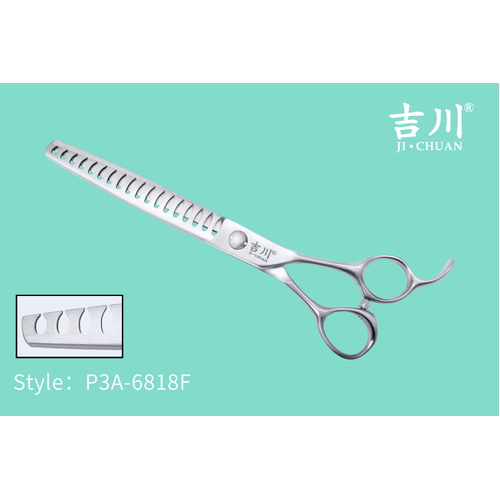 Yoshikawa Japanese 3 Star Scissors Chunker with 18 Flat Teeth 6.8"