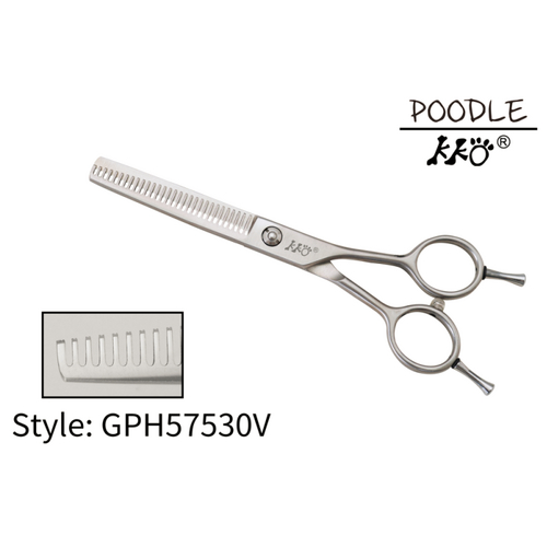 KKO Poodle Scissors Thinner with 30 V Teeth 5.75"