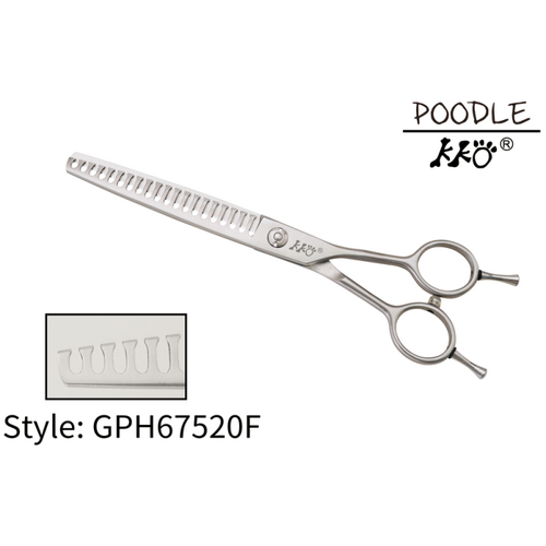KKO Poodle Scissors Chunker with 20 Flat Teeth 6.75"