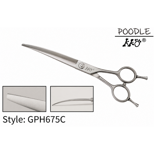 KKO Poodle Scissors Curved 6.75"