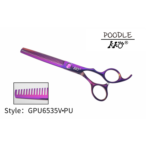 KKO Poodle Scissors Thinner with 35 V Teeth 6.5" [Purple]