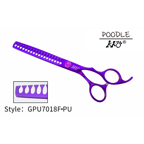 KKO Poodle Scissors Chunker with 18 Flat Teeth 7" [Purple]