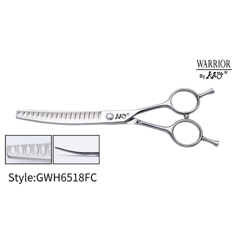 KKO Warrior Scissors Curved Chunker with 18 Flat Teeth 6.5"