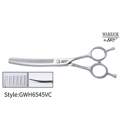 KKO Warrior Scissors Curved Thinner with 45 V Teeth 6.5"