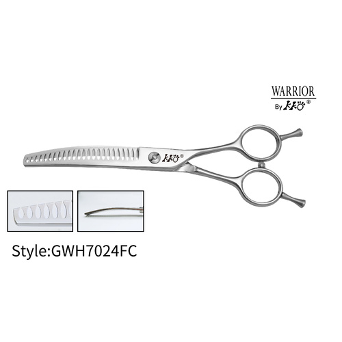 KKO Warrior Scissors Curved Chunker with 24 Flat Teeth 7.0"