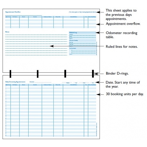 30 unit appointment book refill section 2 300 pages