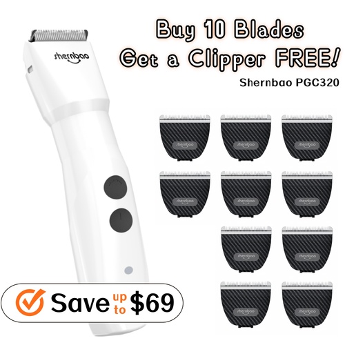 Buy 10 x PGC320B Blade, GET Shernbao 2 Speed Pet Clipper Free