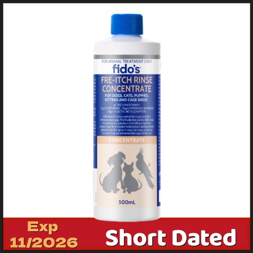 [Short Dated] Fido's Flea & Tick Rinse Concentrate 500ml [Exp 11/26] - NO REFUND