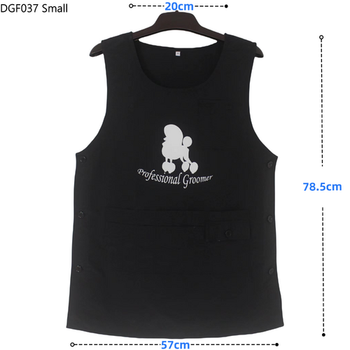 SolidPet Grooming Vest with Pocket - Black [Size: Small]