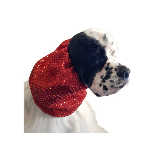 Show Tech Snood Luxe Fancy Ear Covers For Dogs [Red]