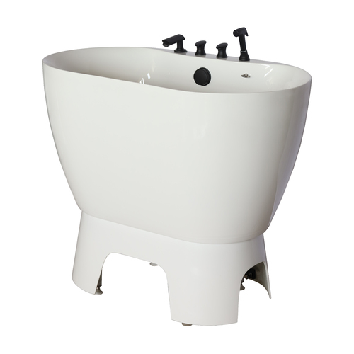 Aeolus Acrylic Bath Tub with Faucet and Sprayer kit with Booster