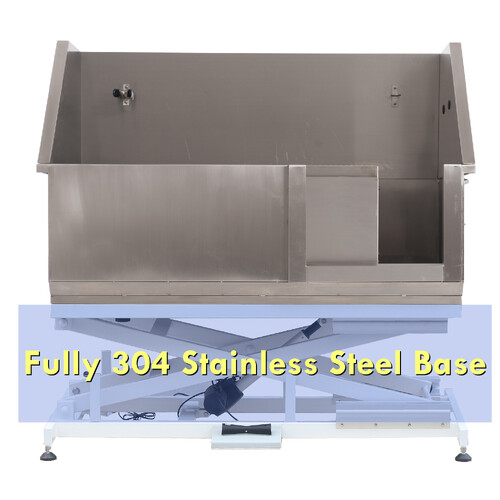 Aeolus Stainless Steel Electric Lifting Bath Tub (Sliding Door) with S/S Base