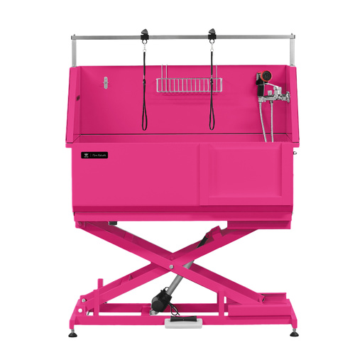 Aeolus All-In-One Electric Lifting Bath Tub (Sliding Door) with S/S Base - Magenta