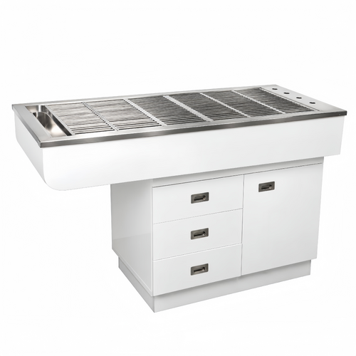 Aeolus Dental Preparation Table with Stainless Steel Tub - Left