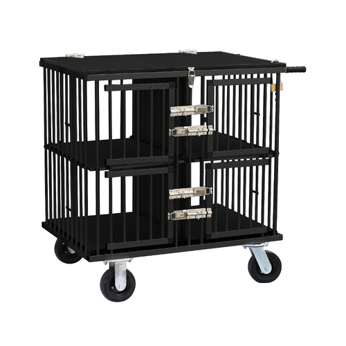 Aeolus 4-Berth Show Trolley with 6" Rubber Wheels - Large [Black]