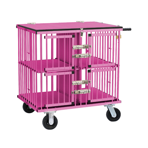 Aeolus 4-Berth Show Trolley with 6" Rubber Wheels - Large [Pink]