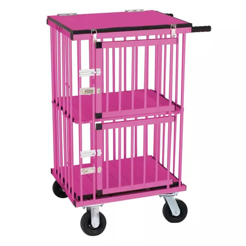 Aeolus 2-Berth Double Deck Show Trolley with 6" Rubber Wheels - XSmall [Pink]