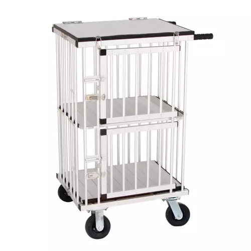 Aeolus 2-Berth Double Deck Show Trolley with 6" Rubber Wheels - XSmall [Silver]