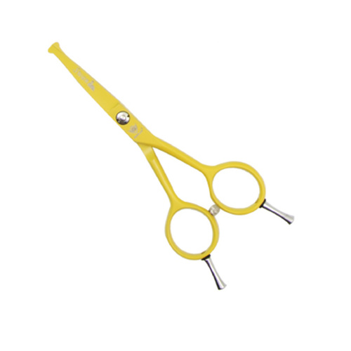 Swan Facial Scissors Round Tip 5" [Yellow]