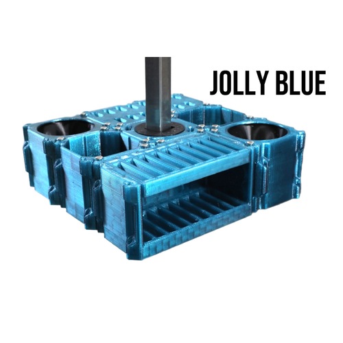 Vanity Fur Custom Cube Caddy with Pole and Tabletop - Jolly Blue