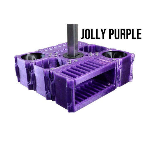 Vanity Fur Custom Cube Caddy with Pole and Tabletop - Jolly Purple