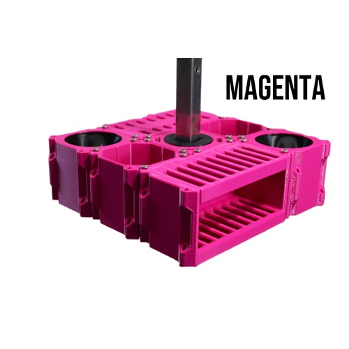 Vanity Fur Custom Cube Caddy with Pole and Tabletop - Magenta