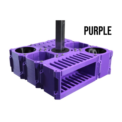Vanity Fur Custom Cube Caddy with Pole and Tabletop - Purple