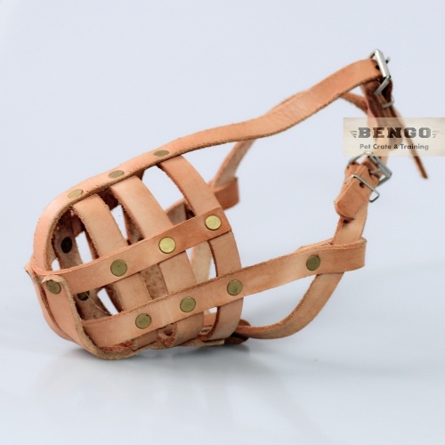 BENGO Leather Schutzhund Basket Muzzle